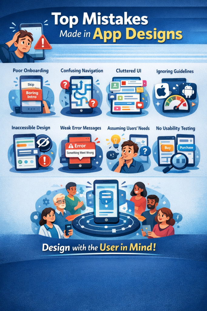 top mistakes in app designs